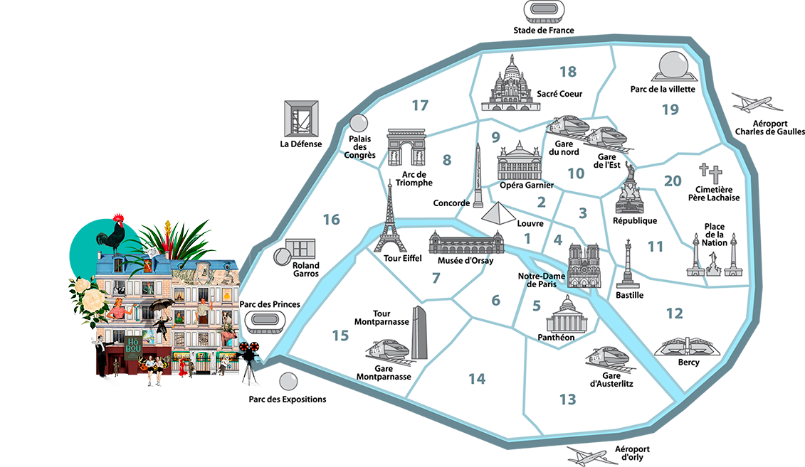 Hôbou Map Hotel Boulogne-Billancourt