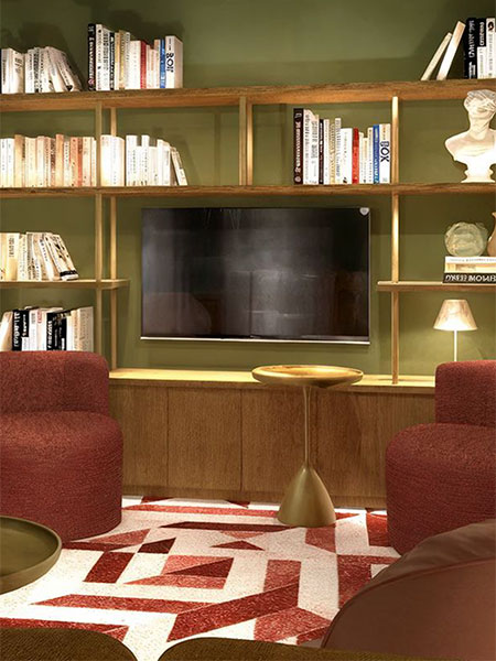 Lounge of the Hôbou hotel in Boulogne-Billancourt